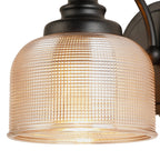 Regent Lourdes Switched Wall Light 180mm High - Satin Black / Amber