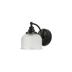 Regent Lourdes Switched Wall Light 180mm High - Satin Black / Clear