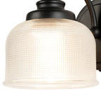 Regent Lourdes Switched Wall Light 180mm High - Satin Black / Clear
