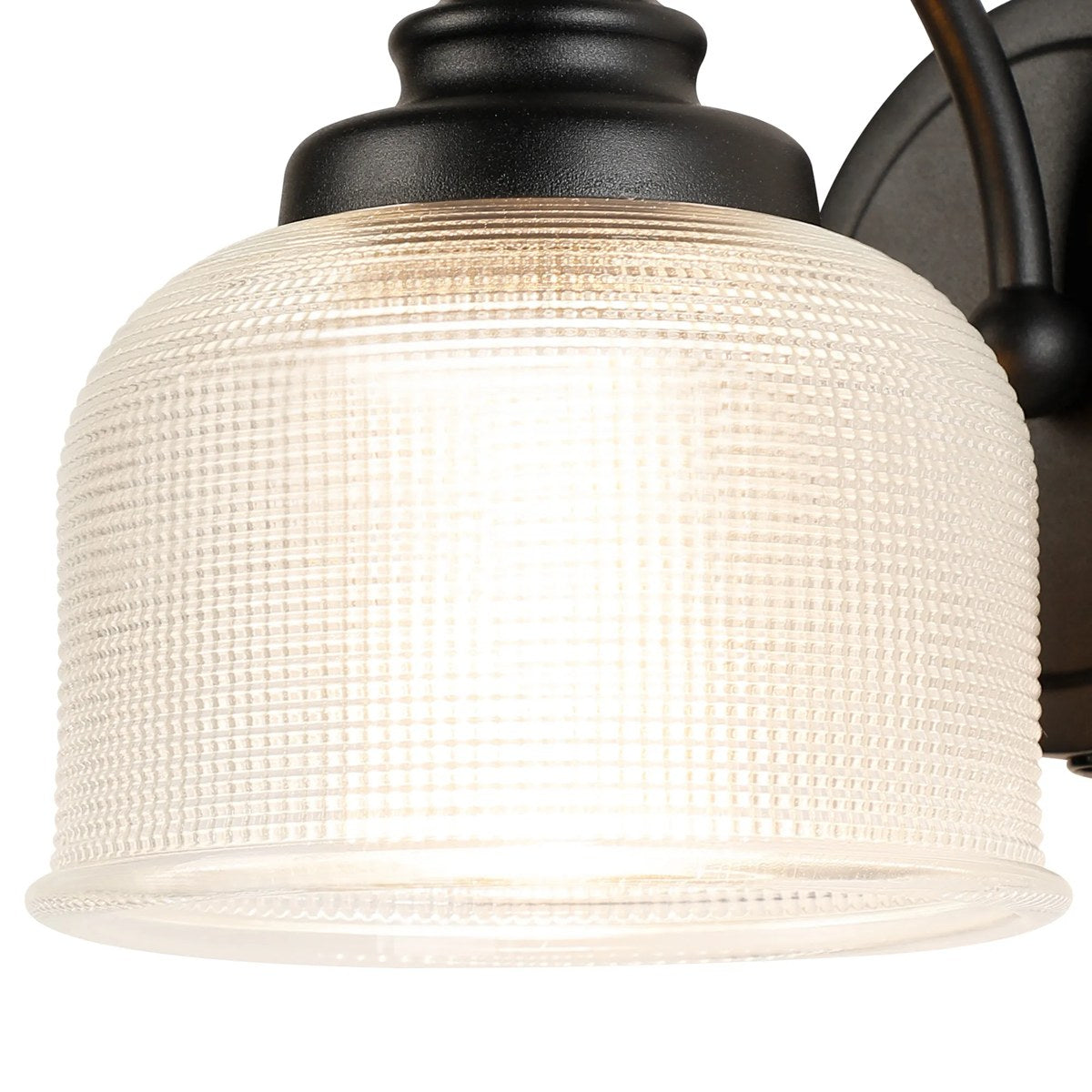Regent Lourdes Switched Wall Light 180mm High - Satin Black / Clear