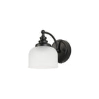 Regent Lourdes Switched Wall Light 180mm High - Satin Black / Frosted