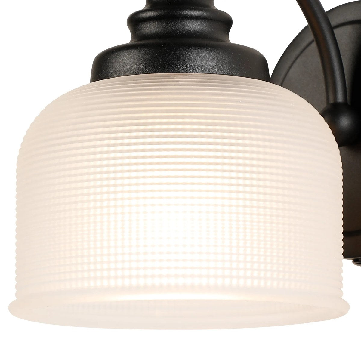 Regent Lourdes Switched Wall Light 180mm High - Satin Black / Frosted
