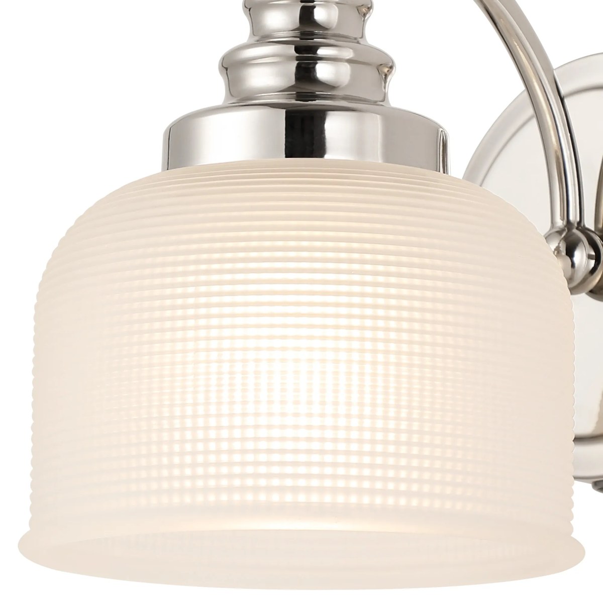 Regent Lourdes Switched Wall Light 180mm High - Polished Nickel / Frosted