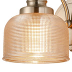 Regent Lourdes Switched Wall Light 180mm High - Satin Nickel / Amber