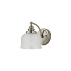 Regent Lourdes Switched Wall Light 180mm High - Satin Nickel / Clear
