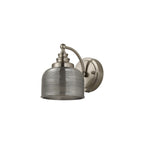 Regent Lourdes Switched Wall Light 180mm High - Satin Nickel / Smoke