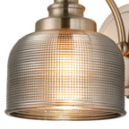 Regent Lourdes Switched Wall Light 180mm High - Satin Nickel / Smoke