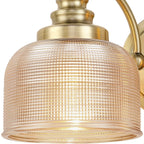 Regent Lourdes 2 Light Switched Double Wall Light 340mm - Antique Brass / Amber