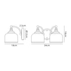 Regent Lourdes 2 Light Switched Double Wall Light 340mm - dimensions