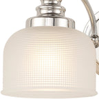Regent Lourdes 2 Light Switched Double Wall Light 340mm - Polished Nickel / Frosted