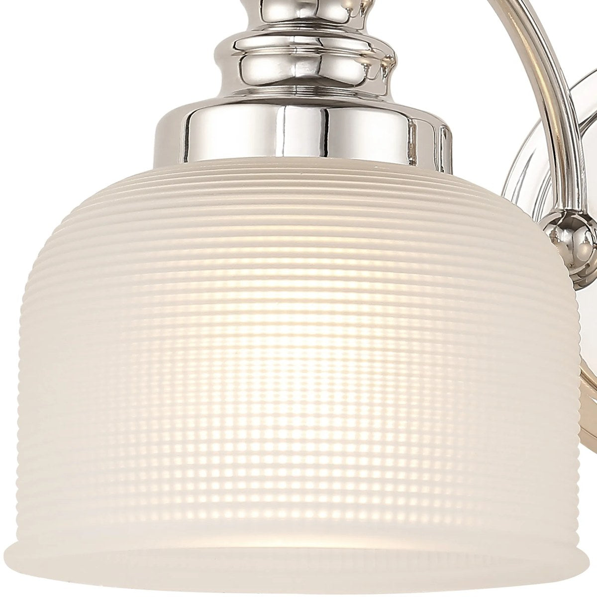 Regent Lourdes 2 Light Switched Double Wall Light 340mm - Polished Nickel / Frosted