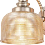 Regent Lourdes 2 Light Switched Double Wall Light 340mm - Satin Nickel / Amber