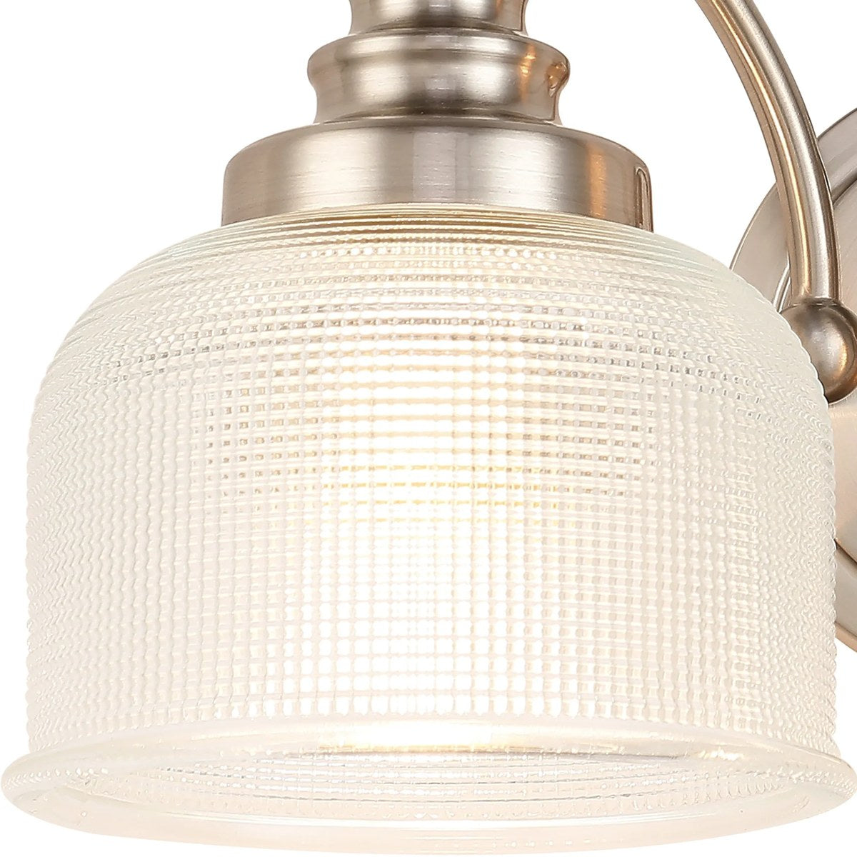 Regent Lourdes 2 Light Switched Double Wall Light 340mm - Satin Nickel / Clear