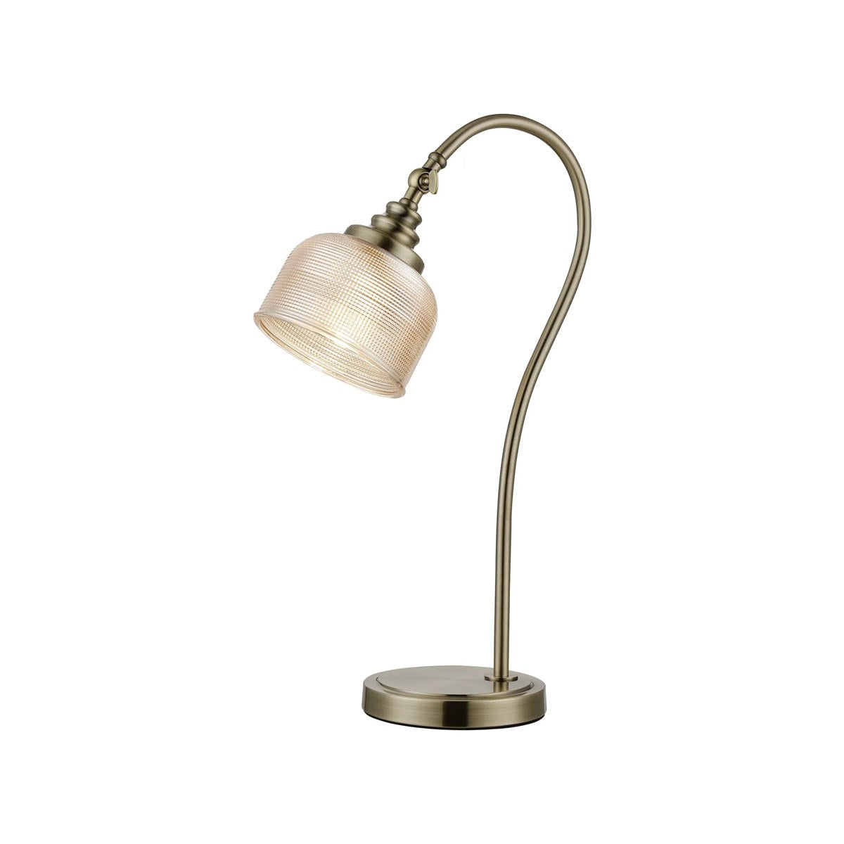 Regent Lourdes 520mm Table Lamp - Antique Brass / Amber