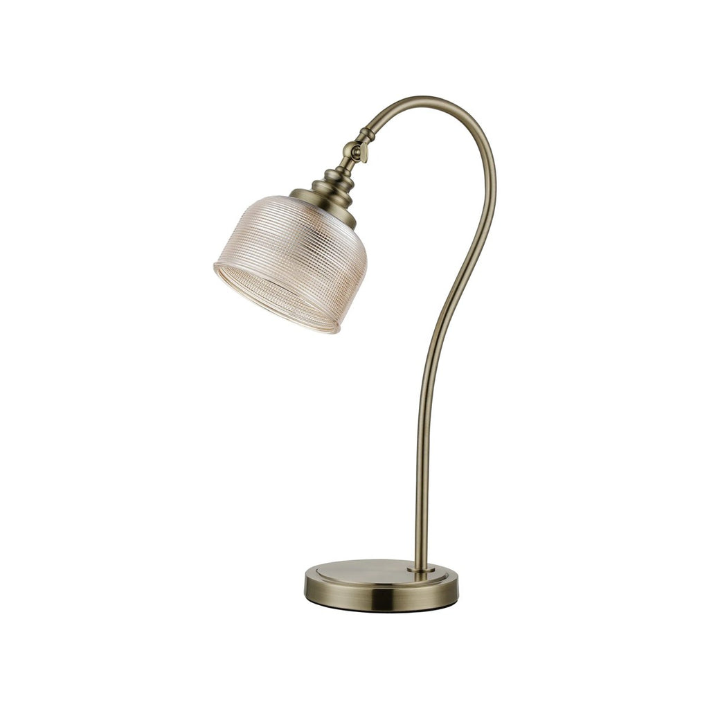 Regent Lourdes 520mm Table Lamp - Antique Brass / Amber