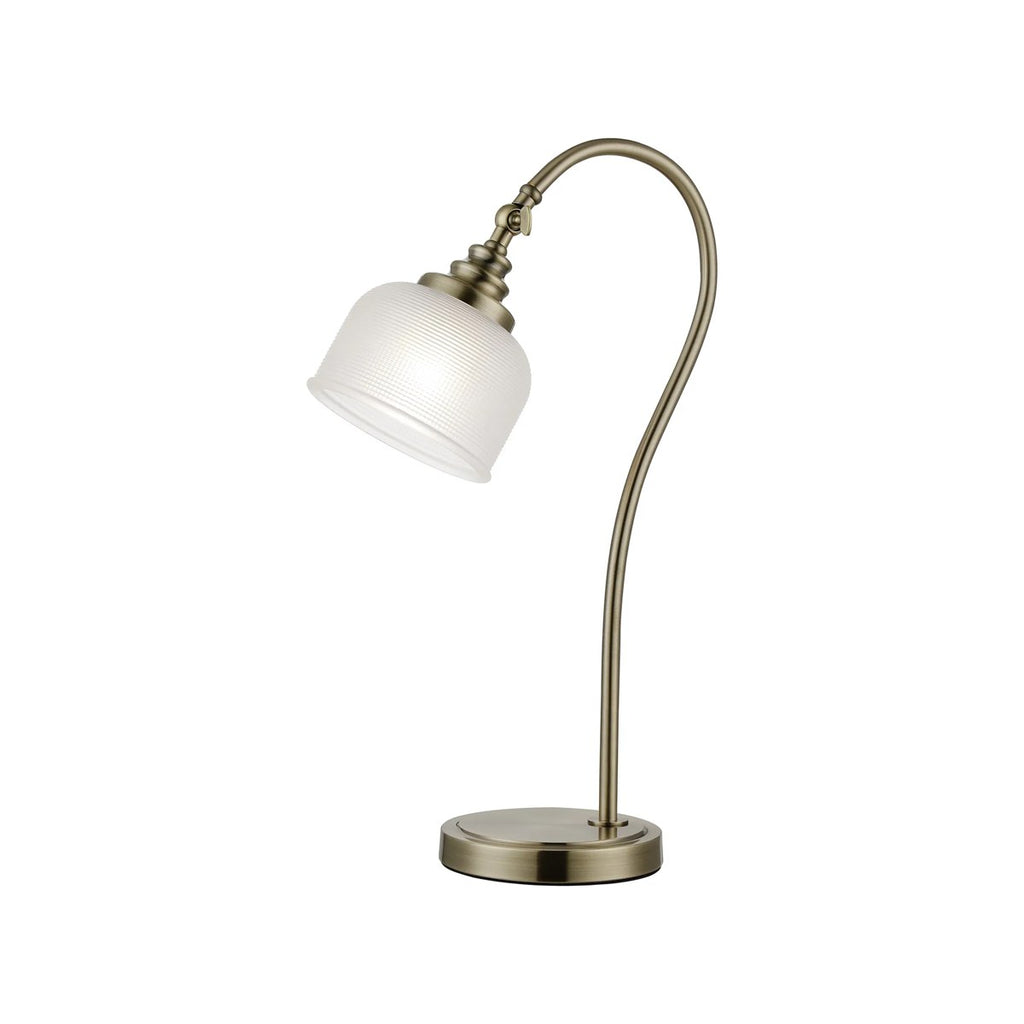Regent Lourdes 520mm Table Lamp - Antique Brass / Frosted