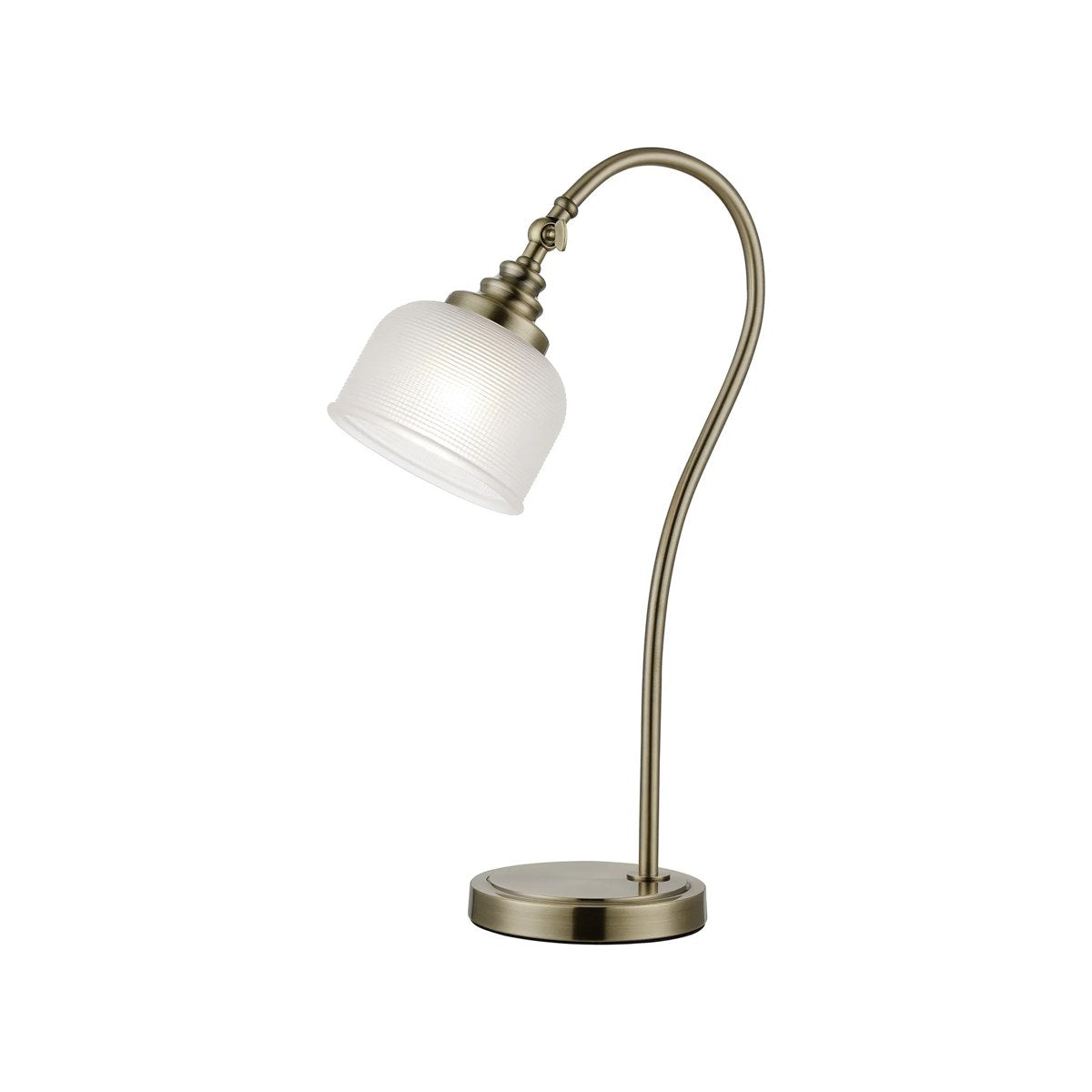 Regent Lourdes 520mm Table Lamp - Antique Brass / Frosted