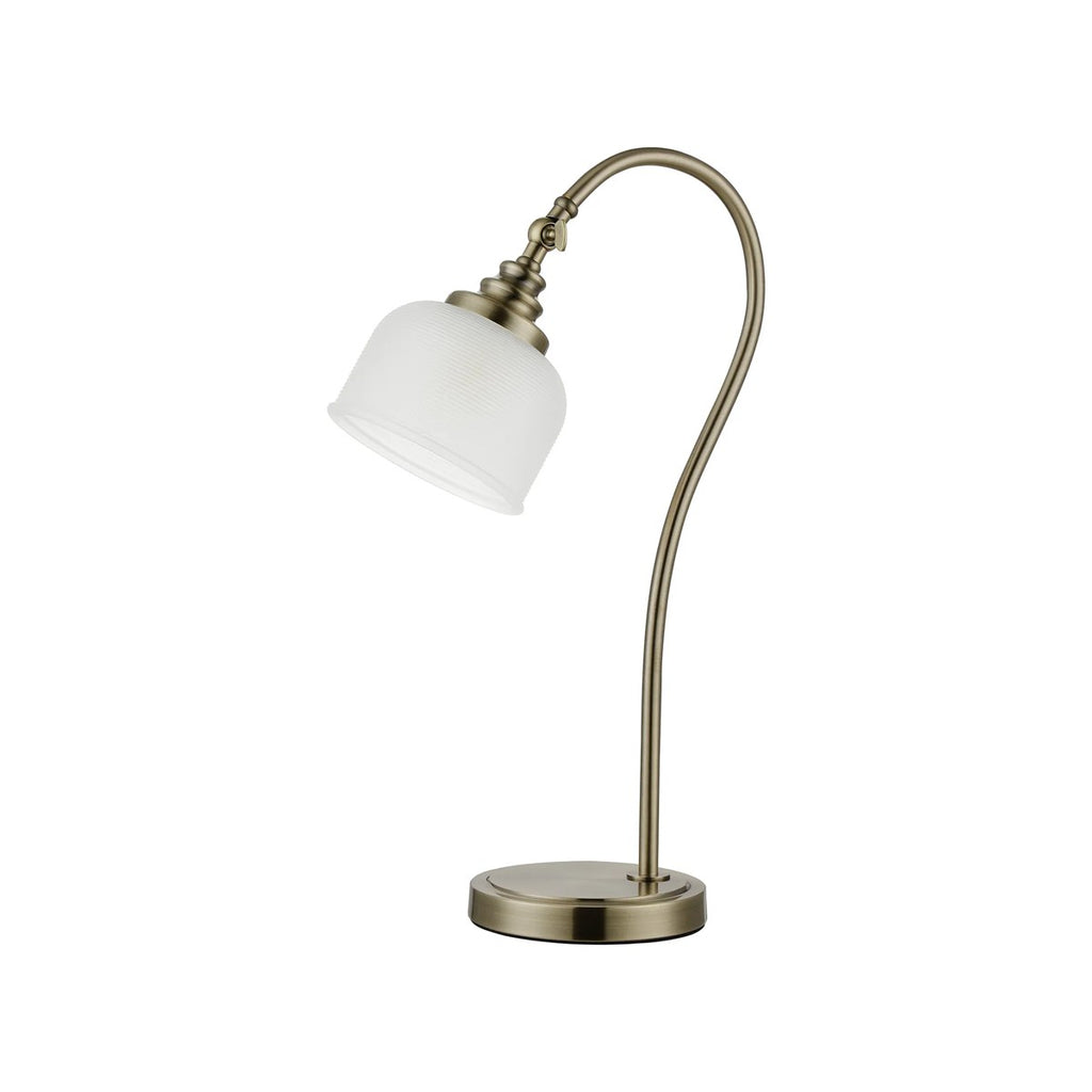 Regent Lourdes 520mm Table Lamp - Antique Brass / Frosted