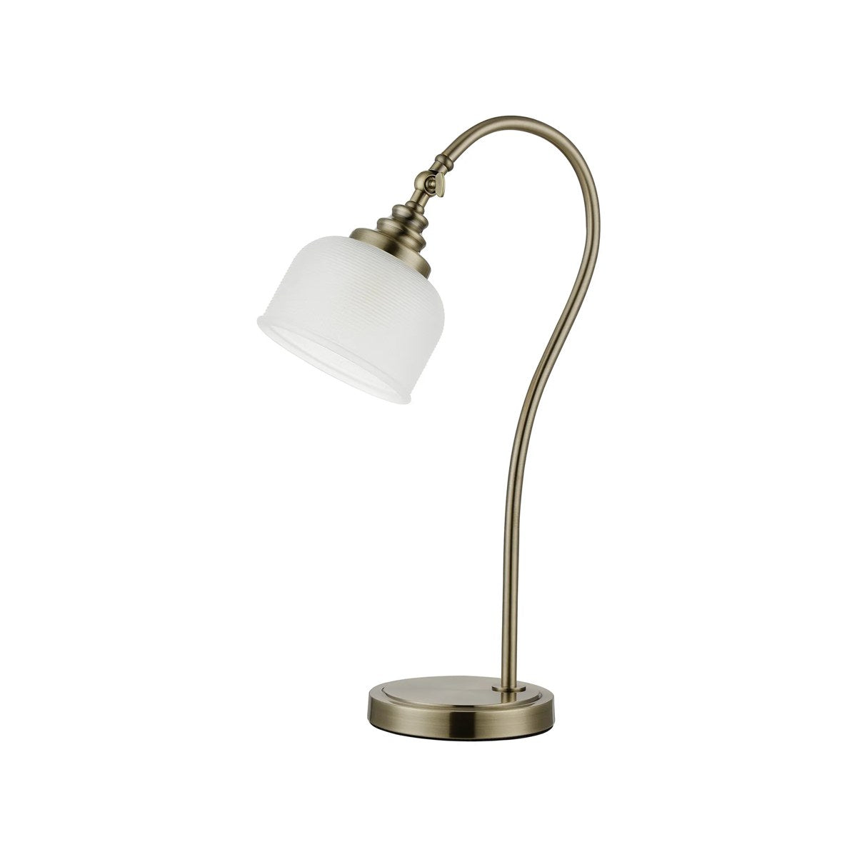 Regent Lourdes 520mm Table Lamp - Antique Brass / Frosted