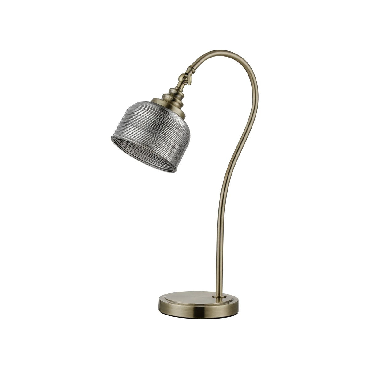 Regent Lourdes 520mm Table Lamp - Antique Brass / Smoke