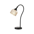 Regent Lourdes 520mm Table Lamp - Satin Black / Amber