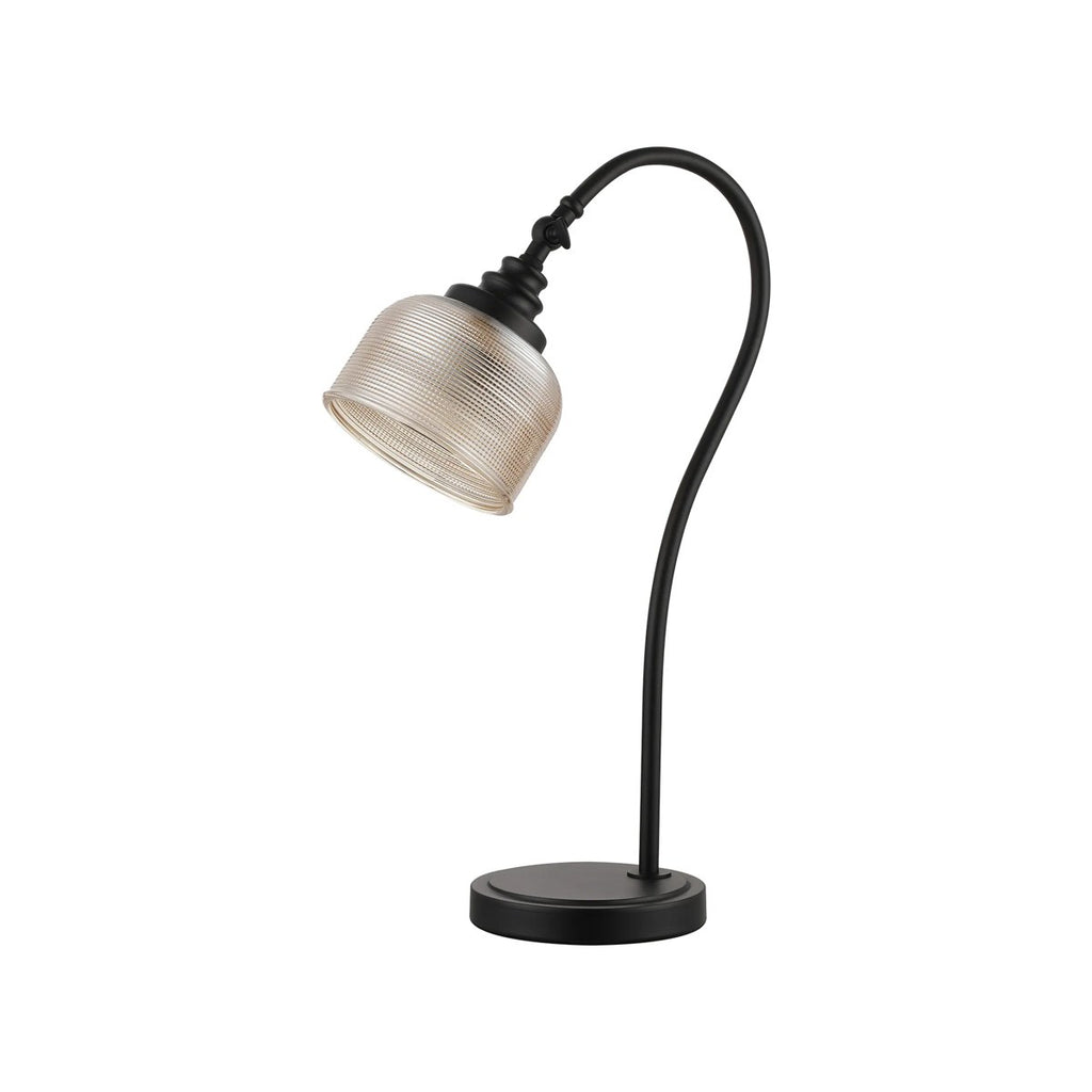 Regent Lourdes 520mm Table Lamp - Satin Black / Amber