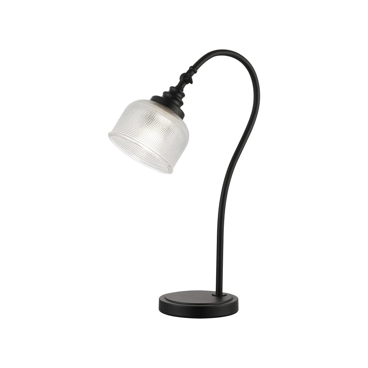 Regent Lourdes 520mm Table Lamp - Satin Black / Clear
