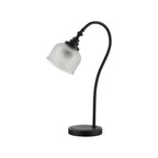 Regent Lourdes 520mm Table Lamp - Satin Black / Clear
