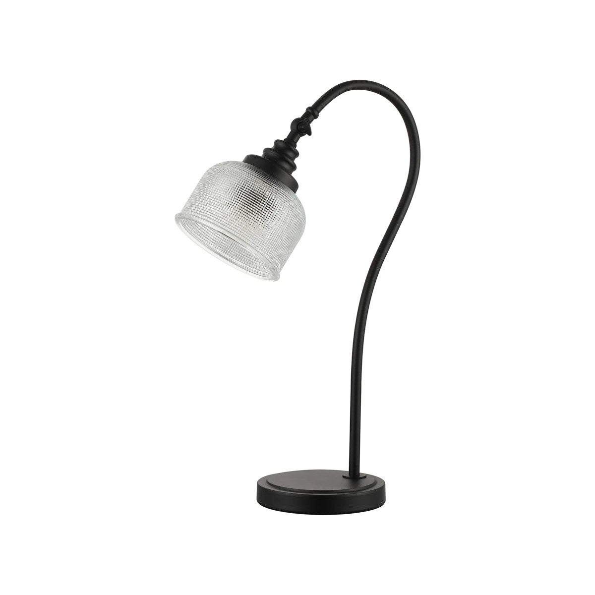 Regent Lourdes 520mm Table Lamp - Satin Black / Clear