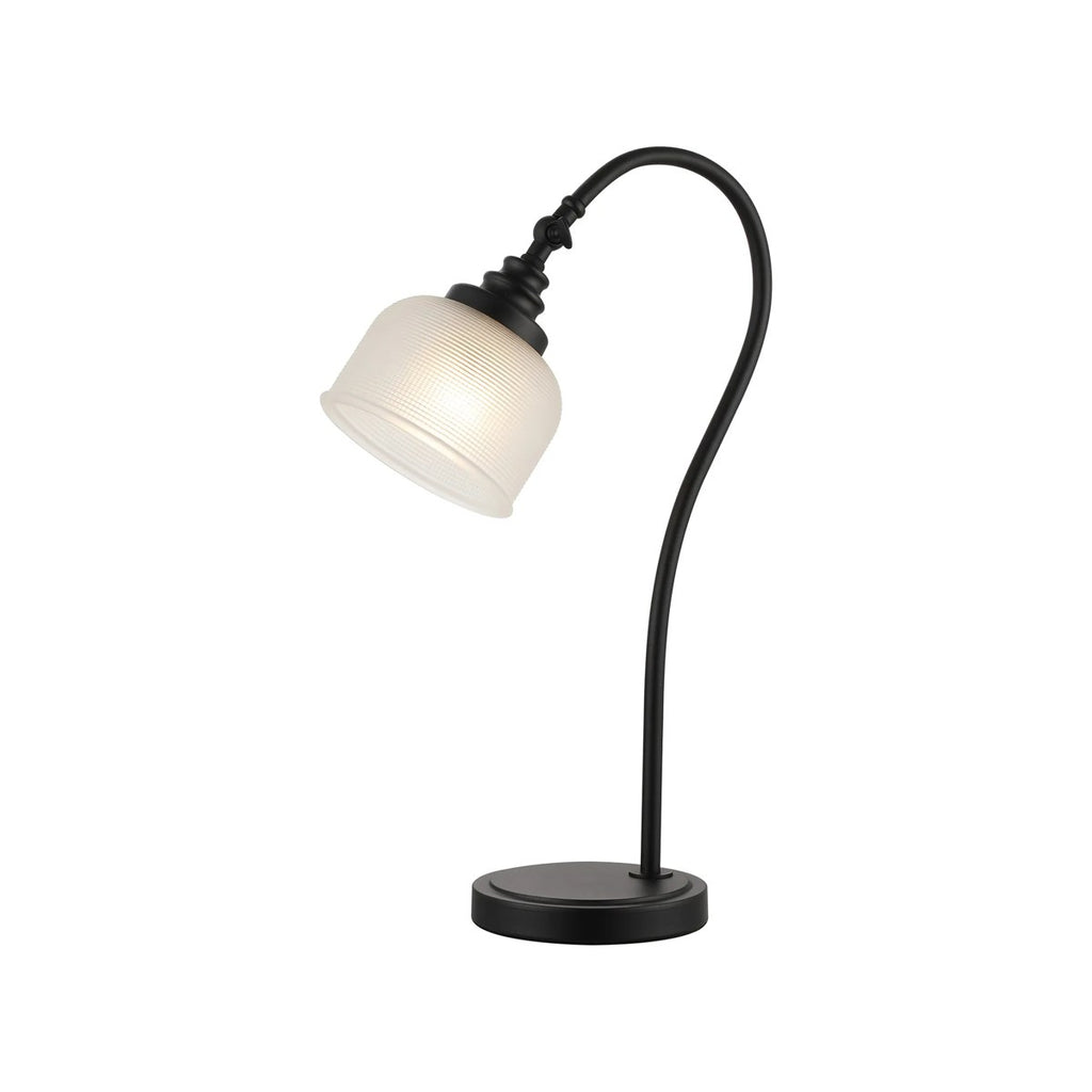 Regent Lourdes 520mm Table Lamp - Satin Black / Frosted