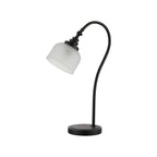 Regent Lourdes 520mm Table Lamp - Satin Black / Frosted