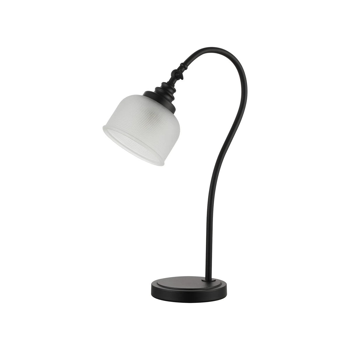 Regent Lourdes 520mm Table Lamp - Satin Black / Frosted