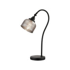 Regent Lourdes 520mm Table Lamp - Satin Black / Smoke