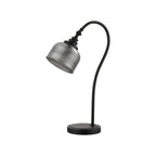 Regent Lourdes 520mm Table Lamp - Satin Black / Smoke