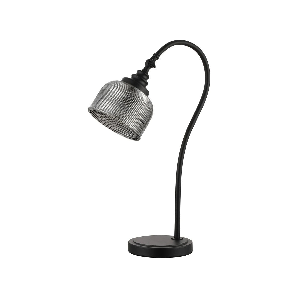 Regent Lourdes 520mm Table Lamp - Satin Black / Smoke