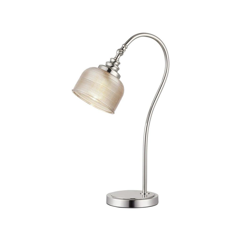 Regent Lourdes 520mm Table Lamp - Polished Nickel / Amber
