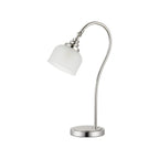 Regent Lourdes 520mm Table Lamp - Polished Nickel / Frosted