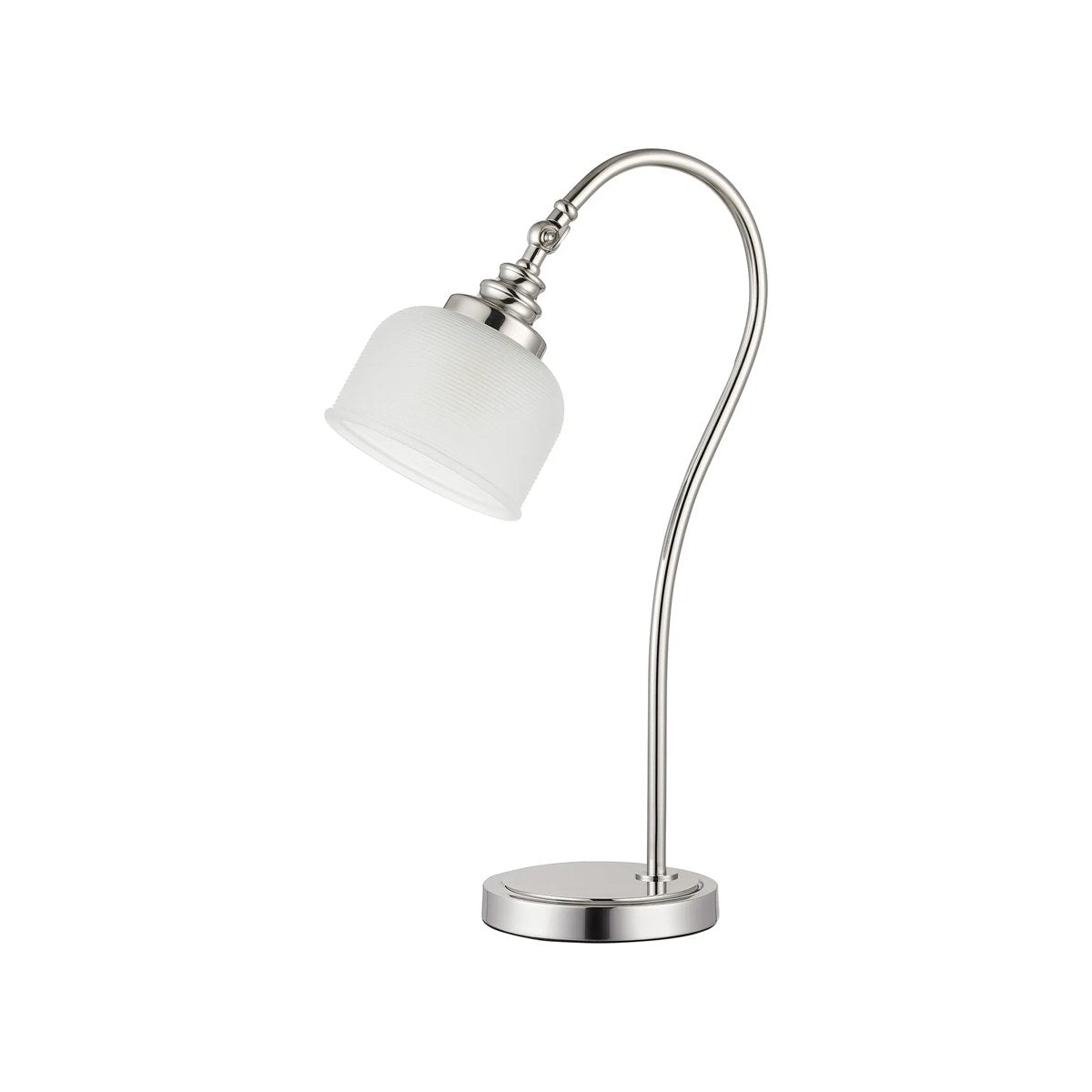 Regent Lourdes 520mm Table Lamp - Polished Nickel / Frosted