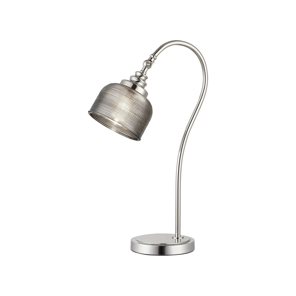 Regent Lourdes 520mm Table Lamp - Polished Nickel / Smoke