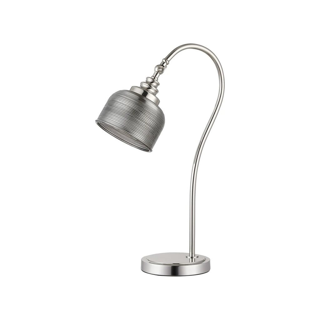 Regent Lourdes 520mm Table Lamp - Polished Nickel / Smoke