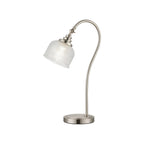 Regent Lourdes 520mm Table Lamp - Satin Nickel / Clear