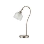 Regent Lourdes 520mm Table Lamp - Satin Nickel / Clear