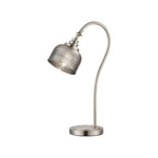 Regent Lourdes 520mm Table Lamp - Satin Nickel / Smoke