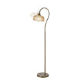 Regent Lourdes Floor Lamp 1575mm High - Antique Brass / Amber