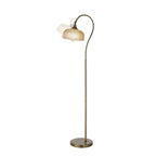 Regent Lourdes Floor Lamp 1575mm High - Antique Brass / Amber