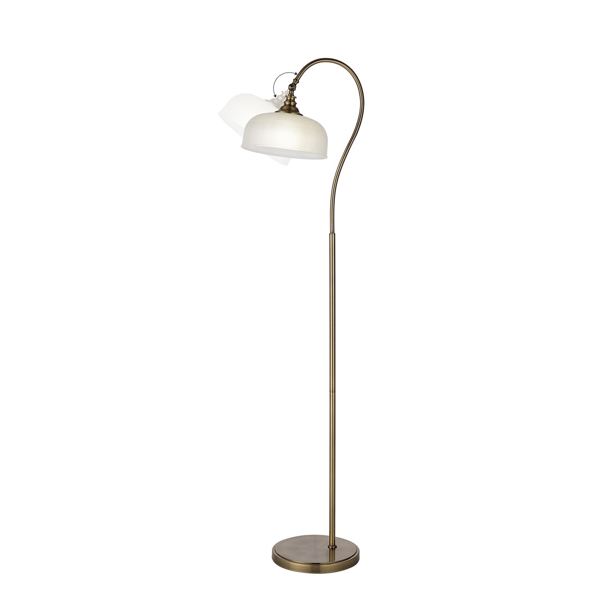Regent Lourdes Floor Lamp 1575mm High - Antique Brass / Frosted