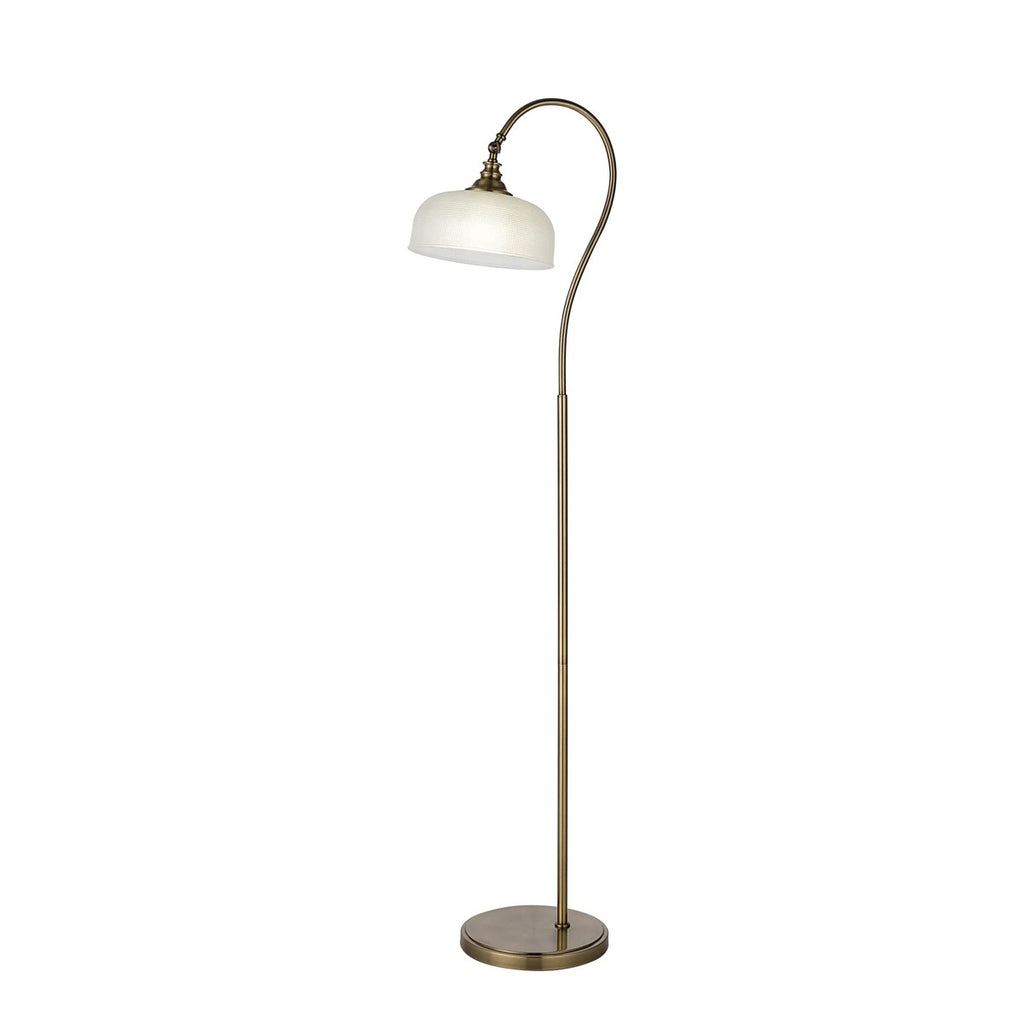 Regent Lourdes Floor Lamp 1575mm High - Antique Brass / Frosted