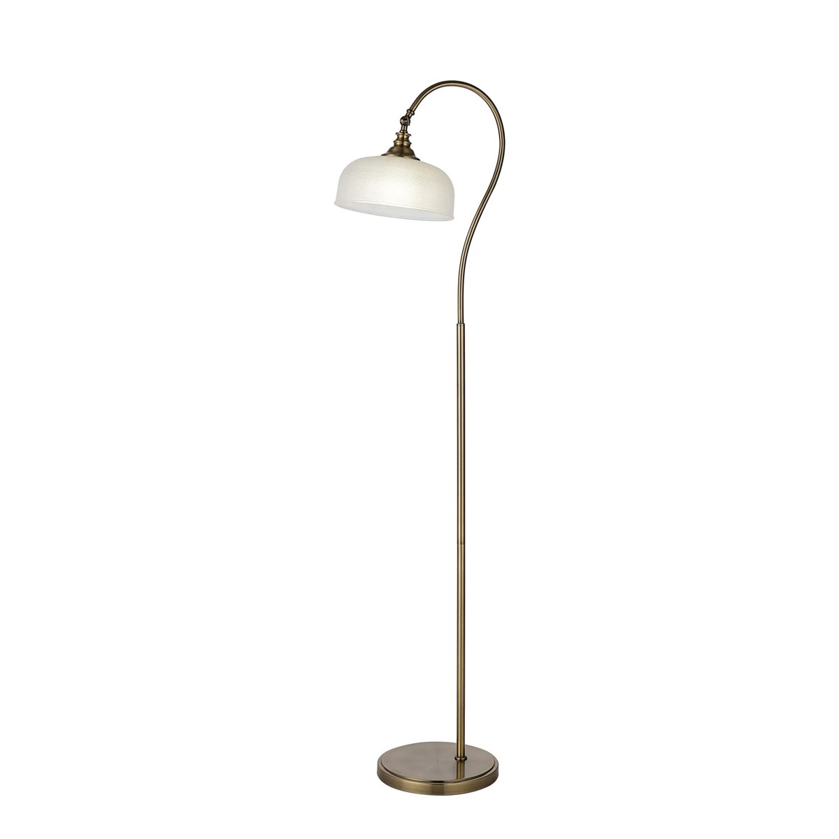 Regent Lourdes Floor Lamp 1575mm High - Antique Brass / Frosted