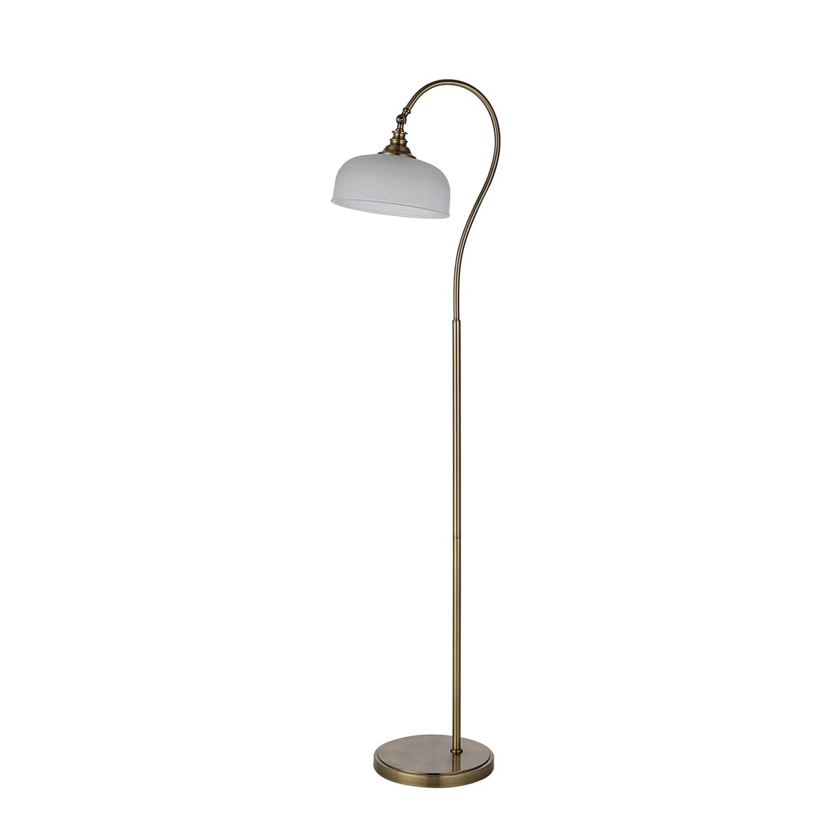 Regent Lourdes Floor Lamp 1575mm High - Antique Brass / Frosted