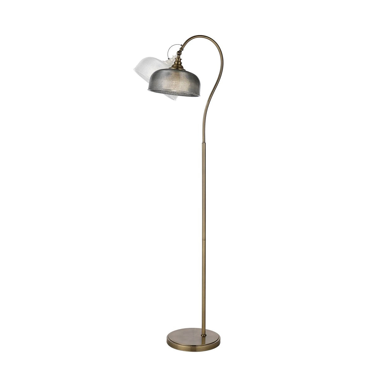 Regent Lourdes Floor Lamp 1575mm High - Antique Brass / Smoke